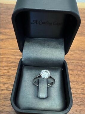 1.84ct Classic Solitaire White Gold Engagement Ring with Round Cut Lab Diamond